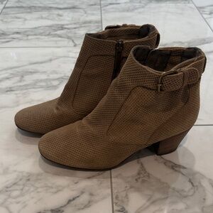 Aquatalia Tan Ankle Boots with Buckle